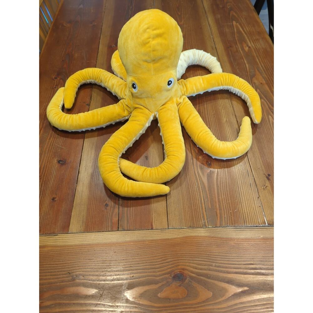 Ikea Original Soft Toy Yellow Octopus Plush Stuffed Animal 20" BLÅVINGAD